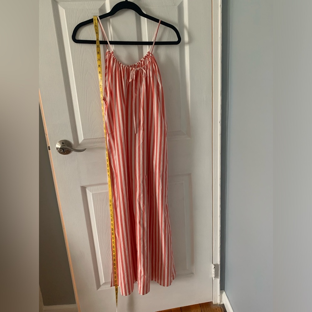 Lunya Orange and White Stripe dress with Spaghetti Straps